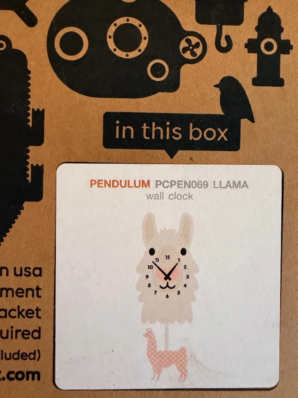 Popclox: Pendulum Llama Wall Clock
